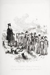 Blimber doktor ifjú urai, ahogy szórakozás közben megjelentek. Illusztráció Charles Dickens (1812-70) „Dombey és fia” című művéből, először 1848-ban jelent meg.